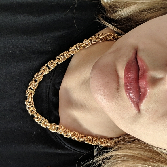 Italian 18" necklace, 14k gold plated bronze filled - Picture 1 of 4